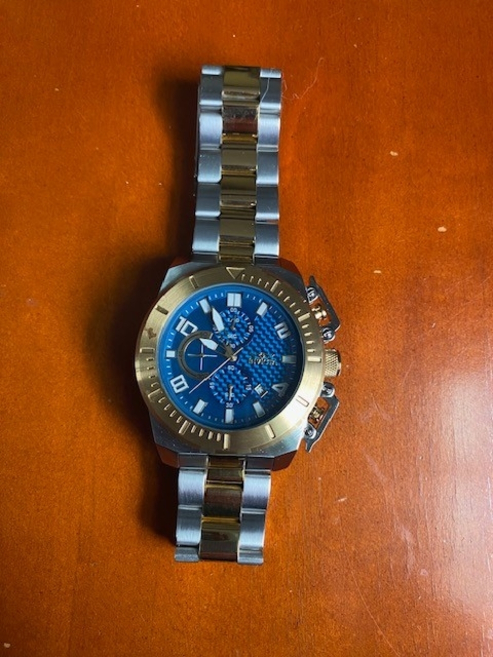 Men's Invicta Pro Diver Two-Tone Blue Dial Stainless Steel Watch